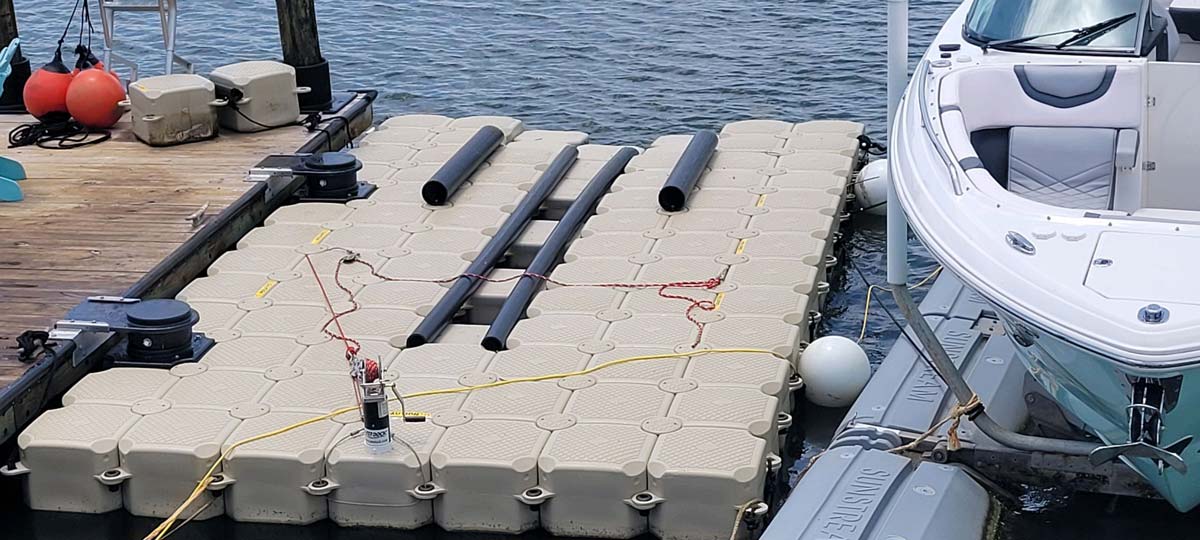 Modular dock Internal Pile Guide 12"ID x 6" tall jet dock style